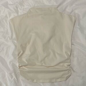 Reformation Lindy Ruched Crop Top (Ivory)
